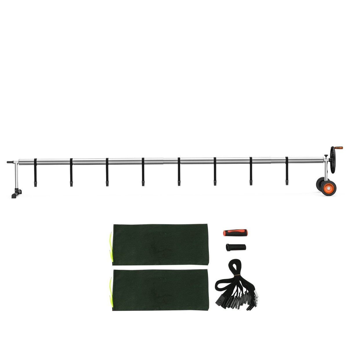 Aluminum Pool Cover Reel with Rubber Wheels and Sandbags - Spa - Migo Hot Tub Covers