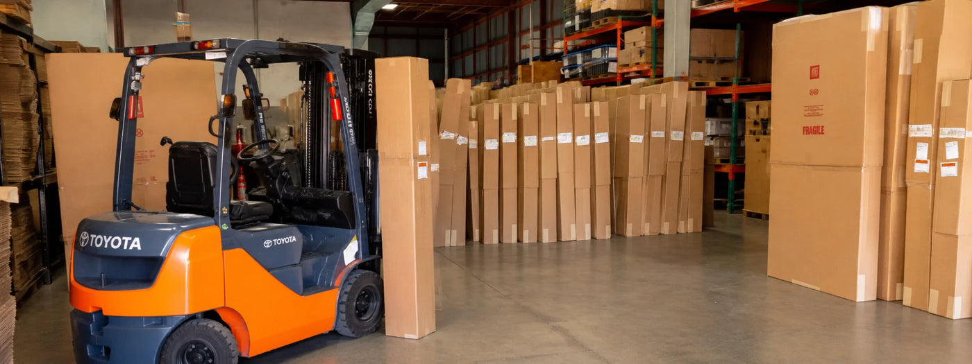 Spa-Migo covers staged in the warehouse for freight