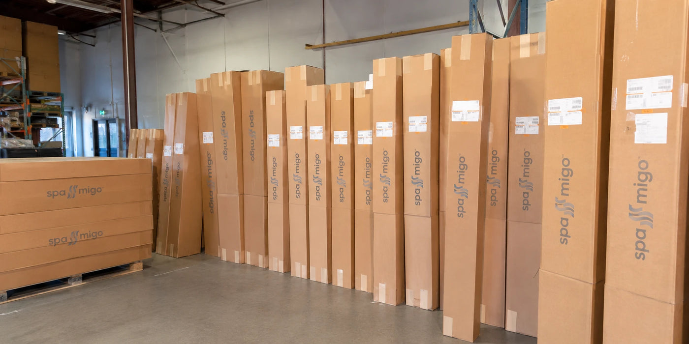 Finished Spa-Migo covers boxed in branded packaging