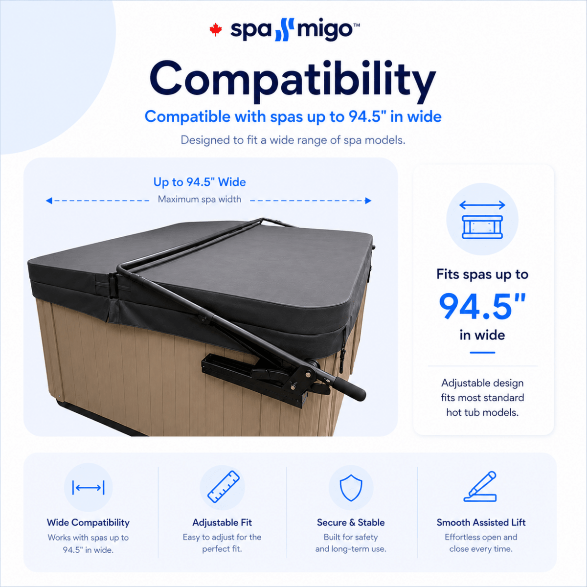 LiftAble Hydraulic Lifter (Top & Undermount Compatible) - Spa-Migo Hot Tub Covers