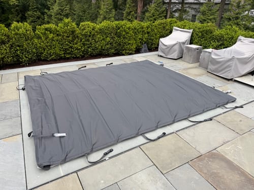 Customer photo review of a rolling swim spa cover