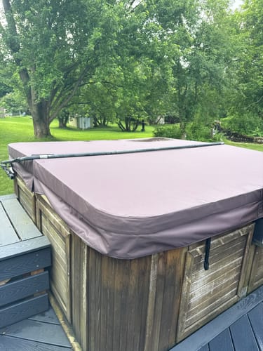 Customer photo of a brown Arctic Spas Klondiker hot tub cover