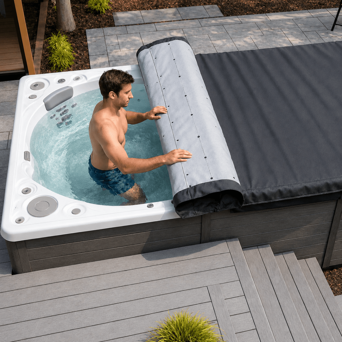 Rolling Spa Cover - Ultimate Swim Spa Protection - Spa-Migo Hot Tub Covers